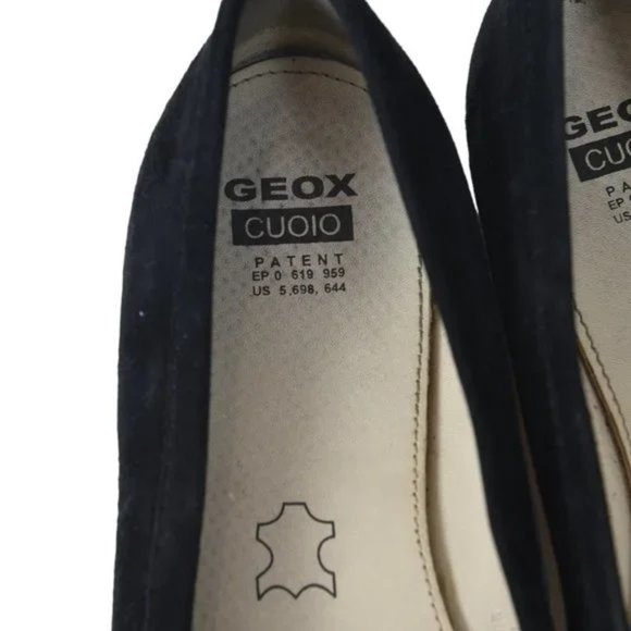 Geox Cuoio Black Ballet Flats Suede Size 38/ US 8 - Picture 5 of 7
